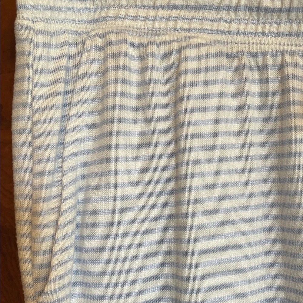 Loft Sleep White Striped Jogger Pants Size Medium - Picture 3 of 4